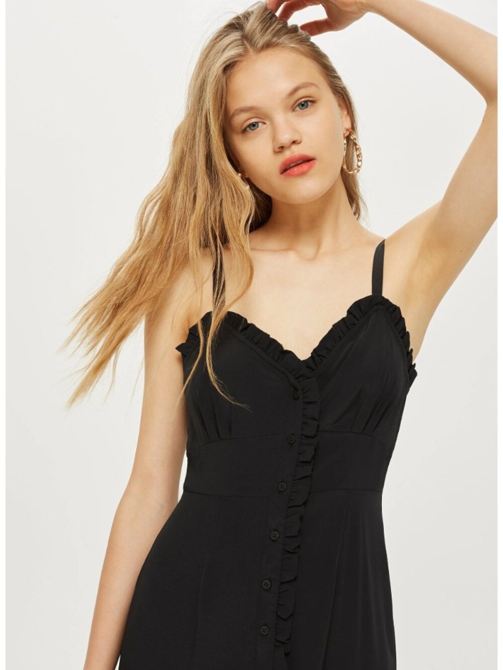 Topshop Ruffle Button Down Slipdress
